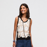 Aldo Martins Oki Black Abstract Printed Sleeveless Top