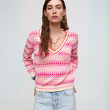 Aldo Martins Coral V-Neck Jersey in Rosa