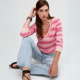 Aldo Martins Coral V-Neck Jersey in Rosa