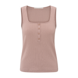 Yaya Soft Mauve Pink Rib Singlet with Buttons