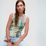 Aldo Martins Gris Oleny Abstract Printed Sleeveless Top