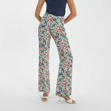 ANDAM Floral Print High-Waisted Pants in Fucsia-40