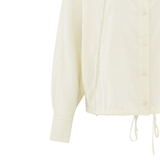 Yaya Off White Batwing Blouse with Drawstring Edges