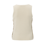 Yaya Summer Sand Sleeveless Top with Button Details
