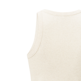 Yaya Ribbed High Neck Singlet in Nature Melange