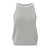 Yaya Grey Melange Knitted Tanktop with High Neckline