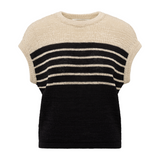Yaya Summer Sand Dessin Sleeveless Striped Tape Yam Sweater