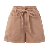 Yaya Soft Mauve Pink Garment Dye Woven High Waist Cargo Short