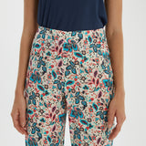 ANDAM Floral Print High-Waisted Pants in Fucsia-40