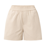 Yaya Summer Sand Woven Short with Elastic Waist and Zipper Pockets