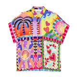 La Petite Etoile Callie Carre Print Top