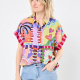 La Petite Etoile Callie Carre Print Top