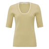 YAYA Parsnip Yellow Fitted Half Sleeve Knitted Sweater