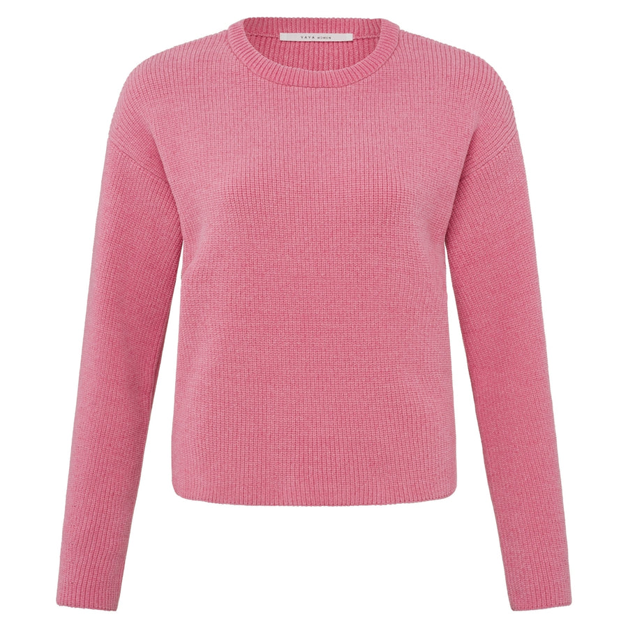 YAYA Chenille Sweater in Morning Glory Pink