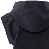 YAYA Inkwell Blue Sleeveless Knitted Hoody With Zipper