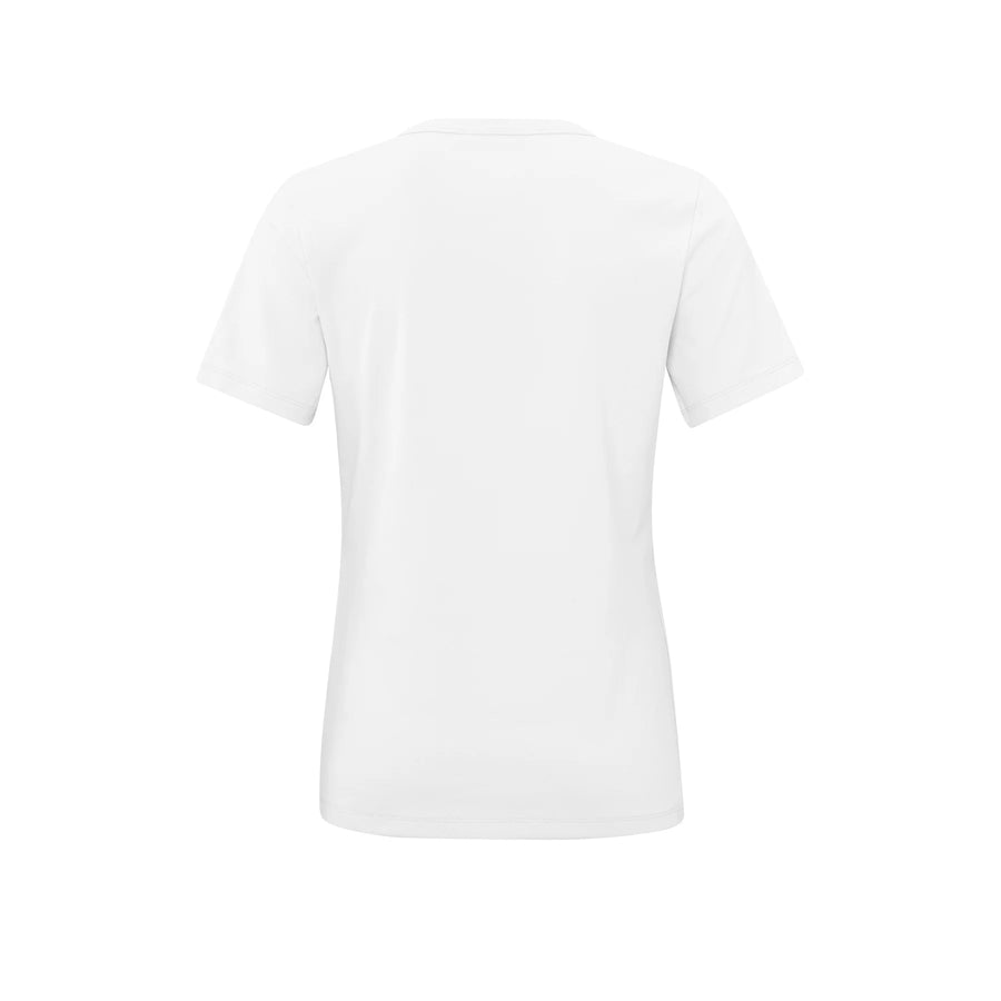 YAYA Pure White Round Neck T-Shirt