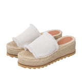 YAYA Wool White Espadrille Cotton Wedge