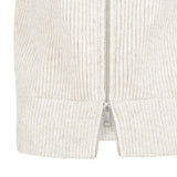 YAYA Heather Grey Melange Knitted Sleeveless Cardigan With Zipper