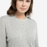 YAYA Medium Grey Melange Jersey Cardigan With Small Buttons
