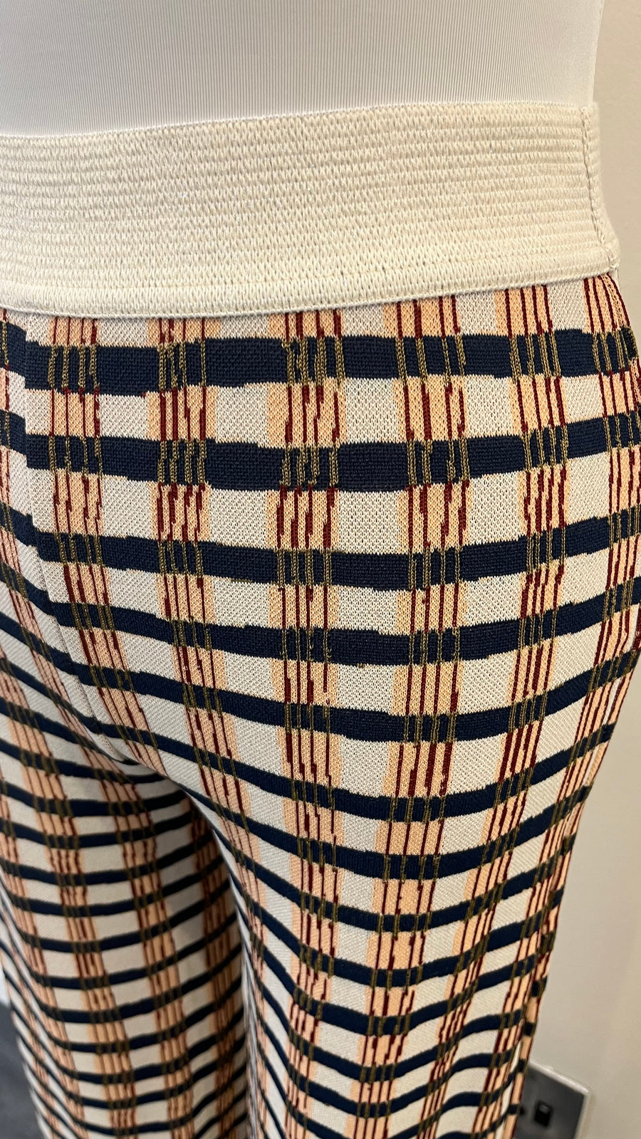 Aldo Martins Dori Teja Plaid Long Pants with Elastic Waistband