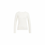 YAYA Off White 99049 Round Neck Long Sleeve T-Shirt