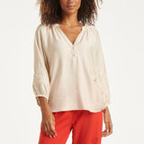 Smashed Lemon Off White Flowing Blouse