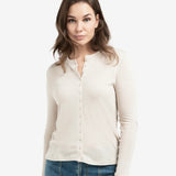 YAYA Slate Grey Melange Jersey Cardigan With Small Buttons