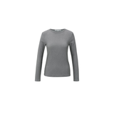 YAYA Dark Night Grey Dessin Ribbed Long Sleeve Top With Shoulder Pads