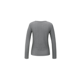 YAYA Dark Night Grey Dessin Ribbed Long Sleeve Top With Shoulder Pads