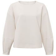 YAYA Off-White Sweater with Puff Sleeve