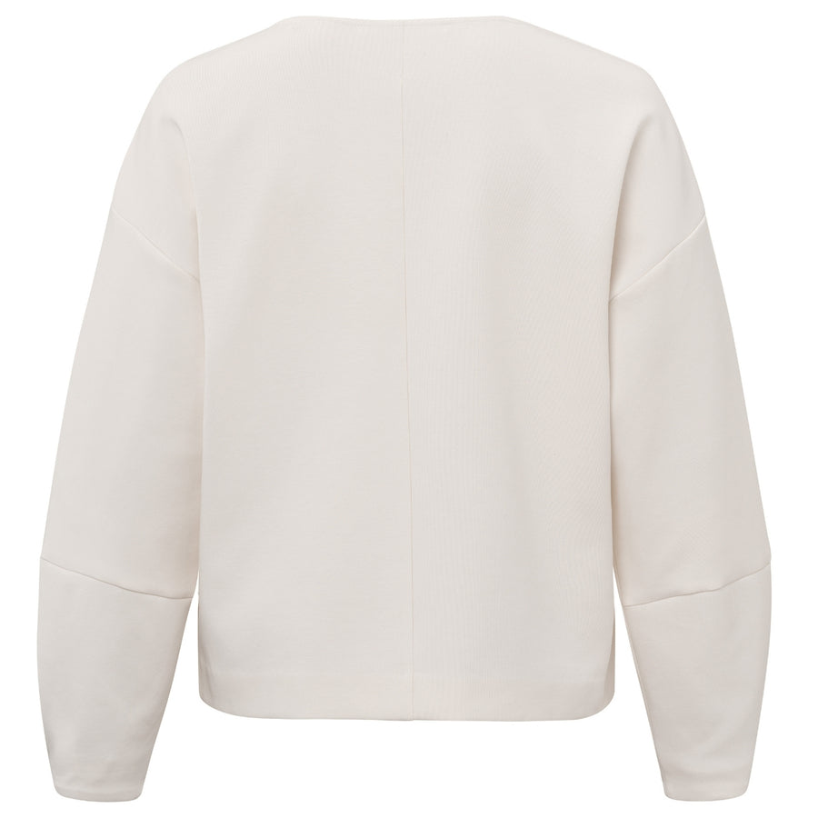 YAYA Off-White Sweater with Puff Sleeve