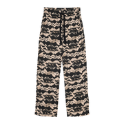 Le Temps Des Cerises Printed Black Lomy Loose Fit Pants