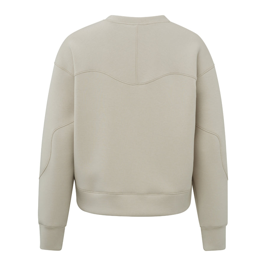 YAYA Sweatshirt with Shaped Seams in Sliver Lining Beige