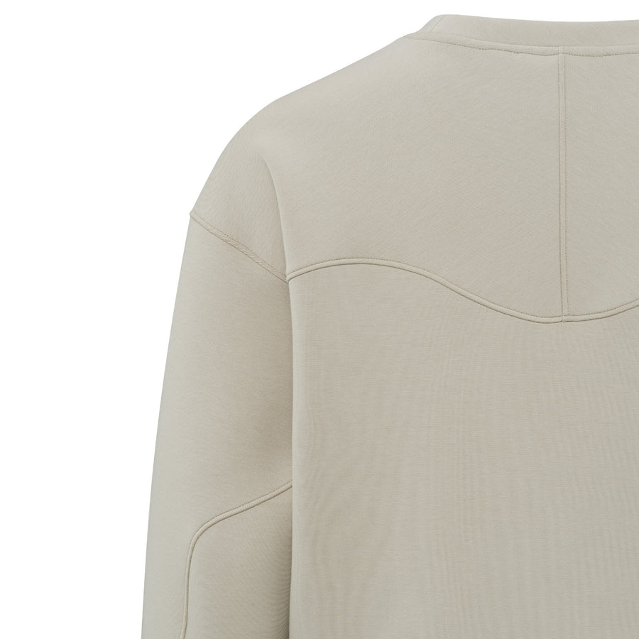 YAYA Sweatshirt with Shaped Seams in Sliver Lining Beige