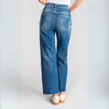 Le Temps Des Cerises Blue Basic Straight Wide Leg Pulp Jeans