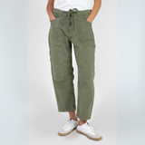 Le Temps Des Cerises Madie Loose Fit Pesto Pants