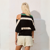 Aldo Martins Guinea Black Abstract Loose-Fit Top