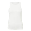 YAYA Star White Basic Halter Top with Crew Neck