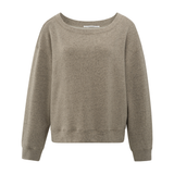 Yaya Greyish Brown Melange Boatneck Sweatshirt