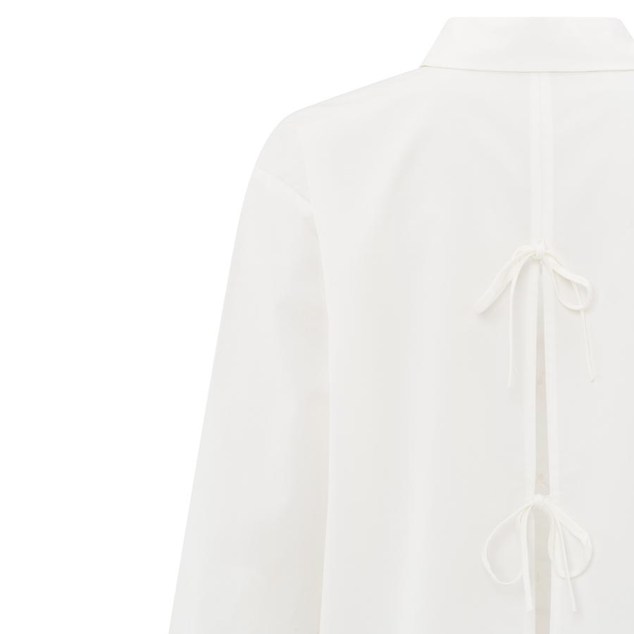 Yaya Blanc De Blanc White Poplin Shirt with Bows