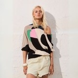 Aldo Martins Guinea Black Abstract Loose-Fit Top