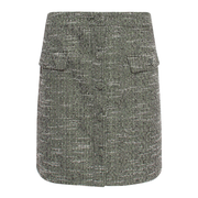 Smashed Lemon Light Green Multi Skirt with Faux Pockets