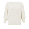 Yaya Off White Boatneck 3/4 Sleeve Sweater