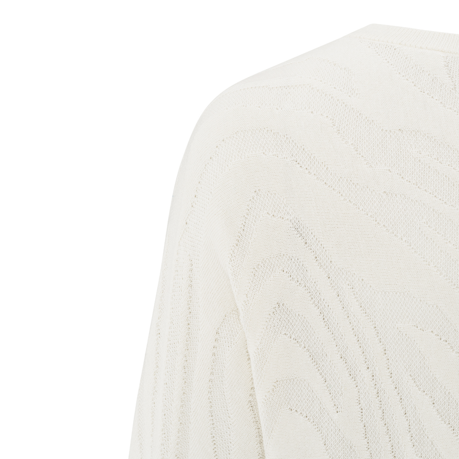 Yaya Off White Boatneck 3/4 Sleeve Sweater