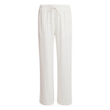 Smashed Lemon White Wide Leg Trousers with Black Pin Stripes