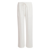 Smashed Lemon White Wide Leg Trousers with Black Pin Stripes