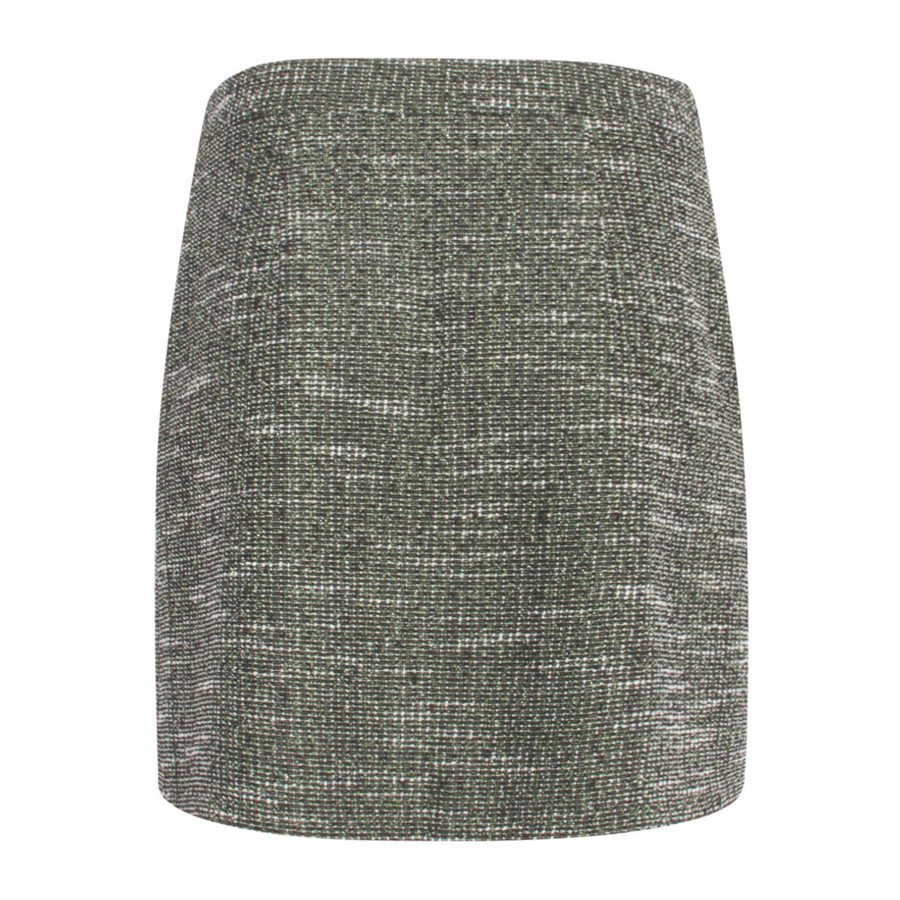 Smashed Lemon Light Green Multi Skirt with Faux Pockets