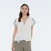 Andam Ecru Shirt with Geometric Patterned Details