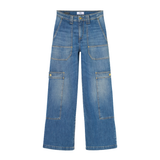 Le Temps Des Cerises Blue Holly Wide Leg Jeans