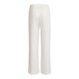 Smashed Lemon White Wide Leg Trousers with Black Pin Stripes